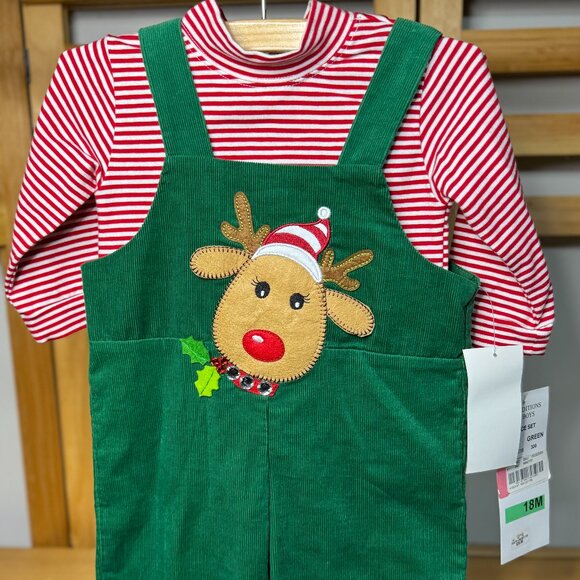 Rare Editions Reindeer Christmas 2-Piece Outfit – Size 18M - Picture 2 of 6